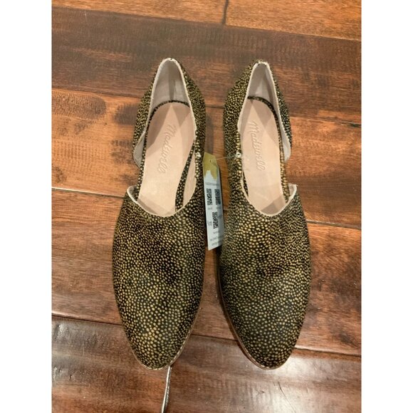 Madewell Black & Tan Spotted Dyed Calf Hair Cut-Out Ankle Booties, Size 7.5 (US) - Picture 3 of 8